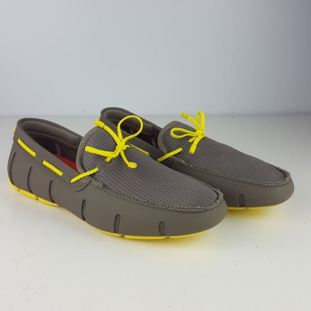 Swims mens size 7 gray yellow loafers new
